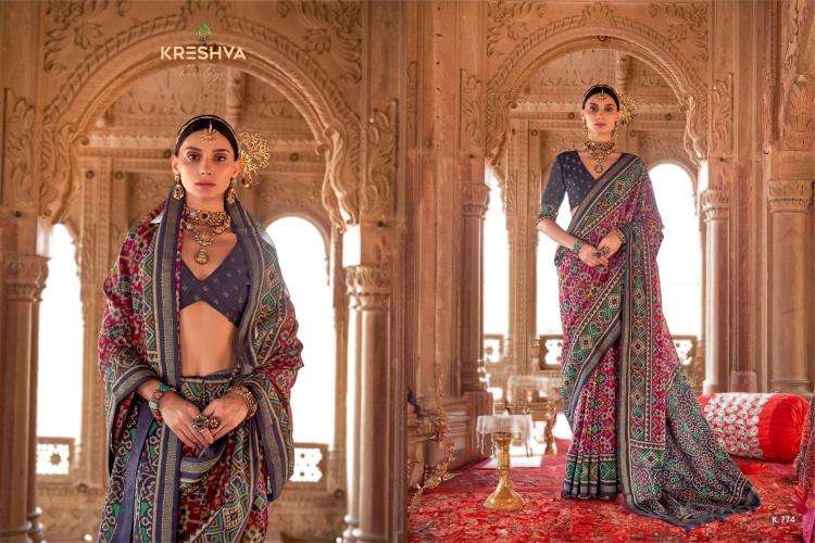 kreshva presents rang vatika 771-782 two tone georgette party wear saree catalog wholesaler and exporter in surat