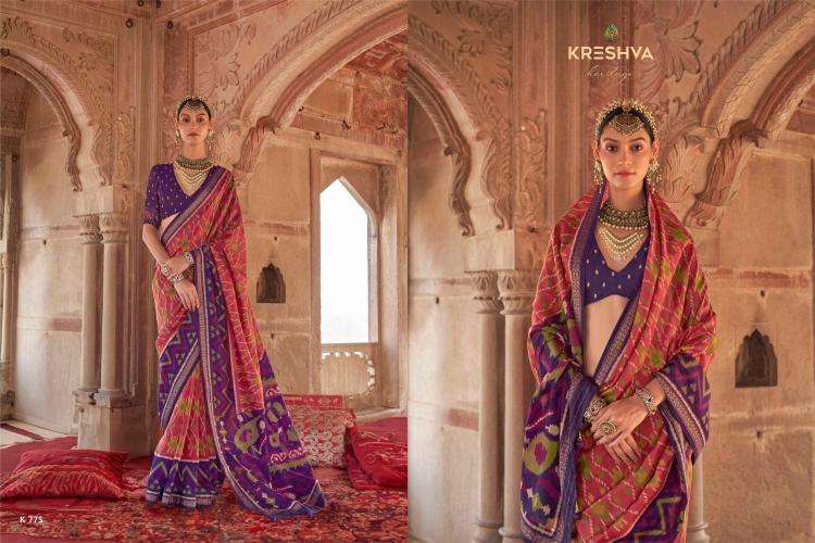 kreshva presents rang vatika 771-782 two tone georgette party wear saree catalog wholesaler and exporter in surat