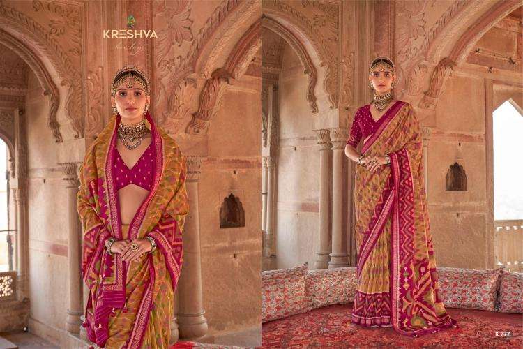 kreshva presents rang vatika 771-782 two tone georgette party wear saree catalog wholesaler and exporter in surat