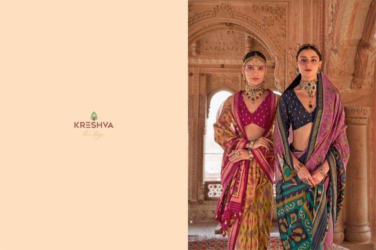 kreshva presents rang vatika 771-782 two tone georgette party wear saree catalog wholesaler and exporter in surat