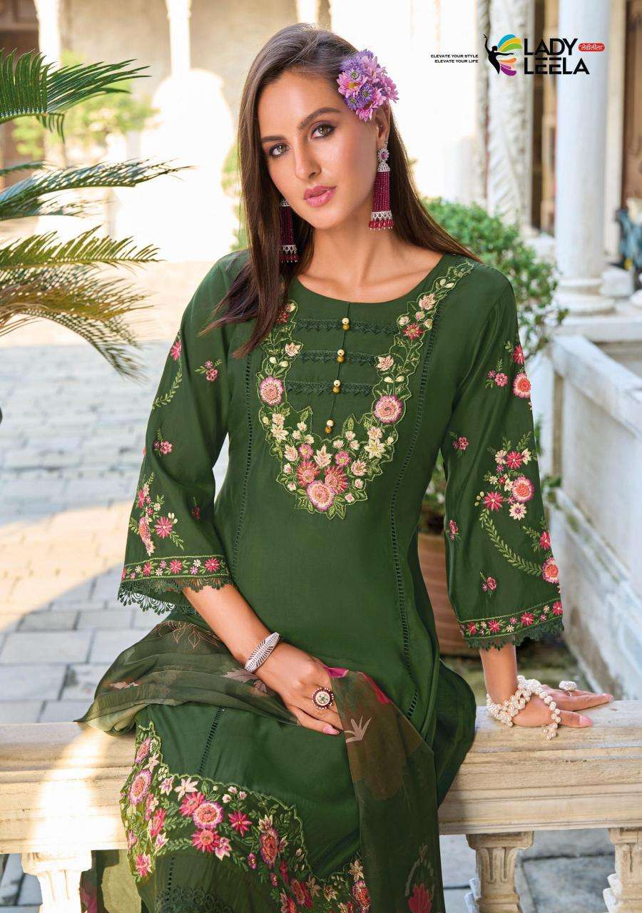lady leela presents charchay viscose readymade party wear 3pcs kurtis catalog wholesaler and exporter 