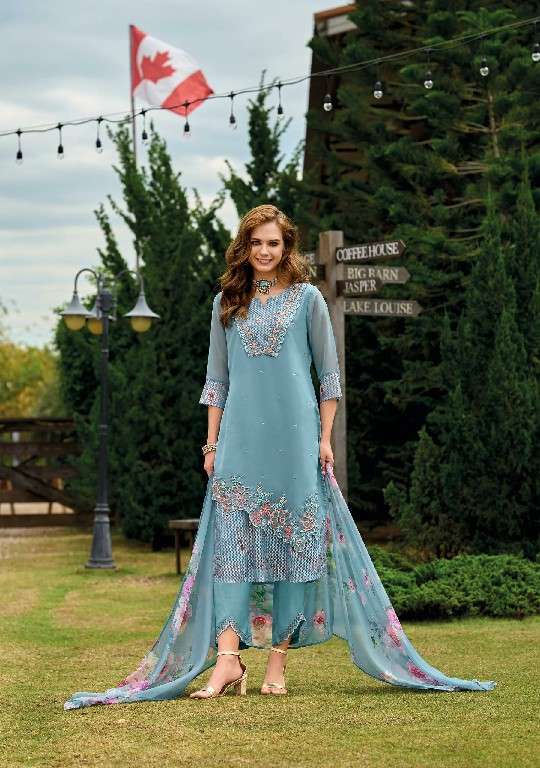 lady leela presents Inaya vol-2 readymade organza modern 3pcs kurtis catalog wholesaler and exporter 