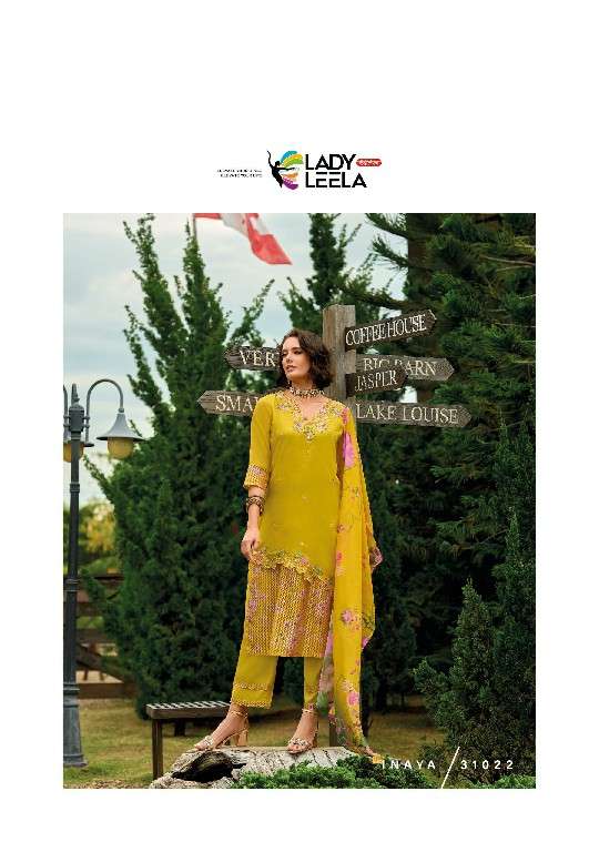 lady leela presents Inaya vol-2 readymade organza modern 3pcs kurtis catalog wholesaler and exporter 