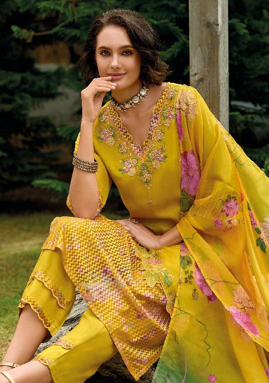 lady leela presents Inaya vol-2 readymade organza modern 3pcs kurtis catalog wholesaler and exporter 