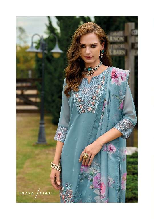 lady leela presents Inaya vol-2 readymade organza modern 3pcs kurtis catalog wholesaler and exporter 