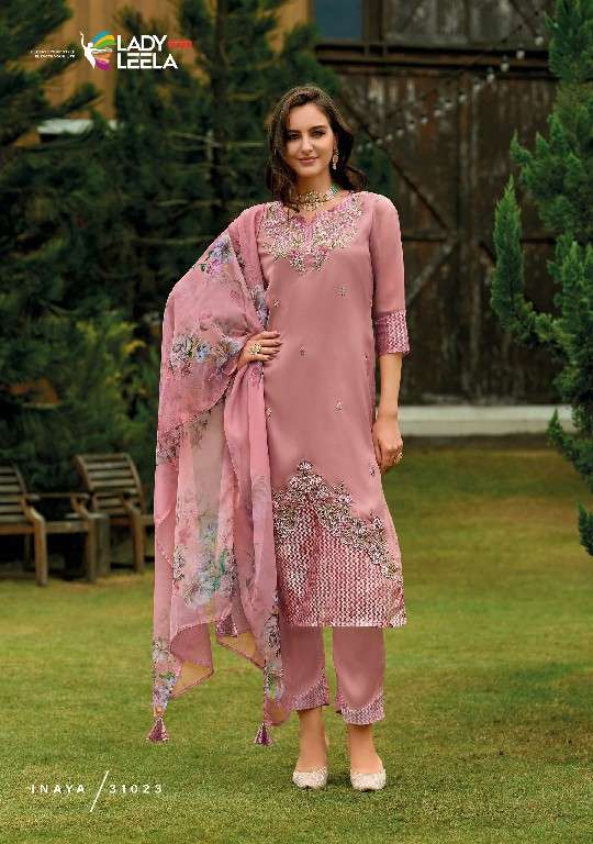 lady leela presents Inaya vol-2 readymade organza modern 3pcs kurtis catalog wholesaler and exporter 