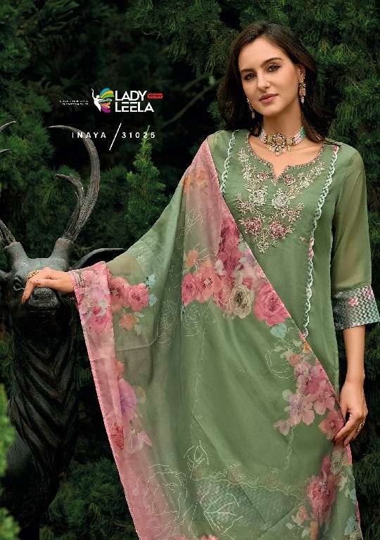 lady leela presents Inaya vol-2 readymade organza modern 3pcs kurtis catalog wholesaler and exporter 