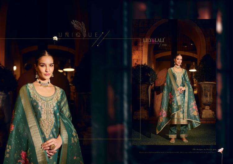 lily & lali presents faridan vol-2 fully stitch banarasi simar jari silk designer ladies kurtis catalog wholesaler and exporter 