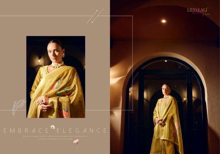 lily & lali presents faridan vol-2 fully stitch banarasi simar jari silk designer ladies kurtis catalog wholesaler and exporter 