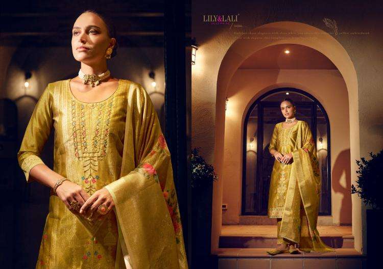 lily & lali presents faridan vol-2 fully stitch banarasi simar jari silk designer ladies kurtis catalog wholesaler and exporter 
