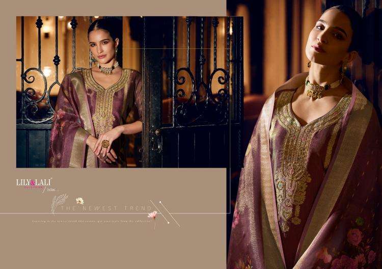lily & lali presents faridan vol-2 fully stitch banarasi simar jari silk designer ladies kurtis catalog wholesaler and exporter 