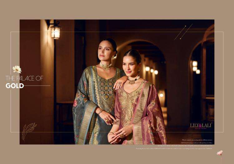 lily & lali presents faridan vol-2 fully stitch banarasi simar jari silk designer ladies kurtis catalog wholesaler and exporter 