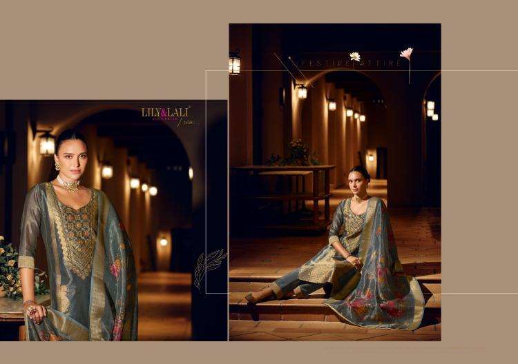 lily & lali presents faridan vol-2 fully stitch banarasi simar jari silk designer ladies kurtis catalog wholesaler and exporter 