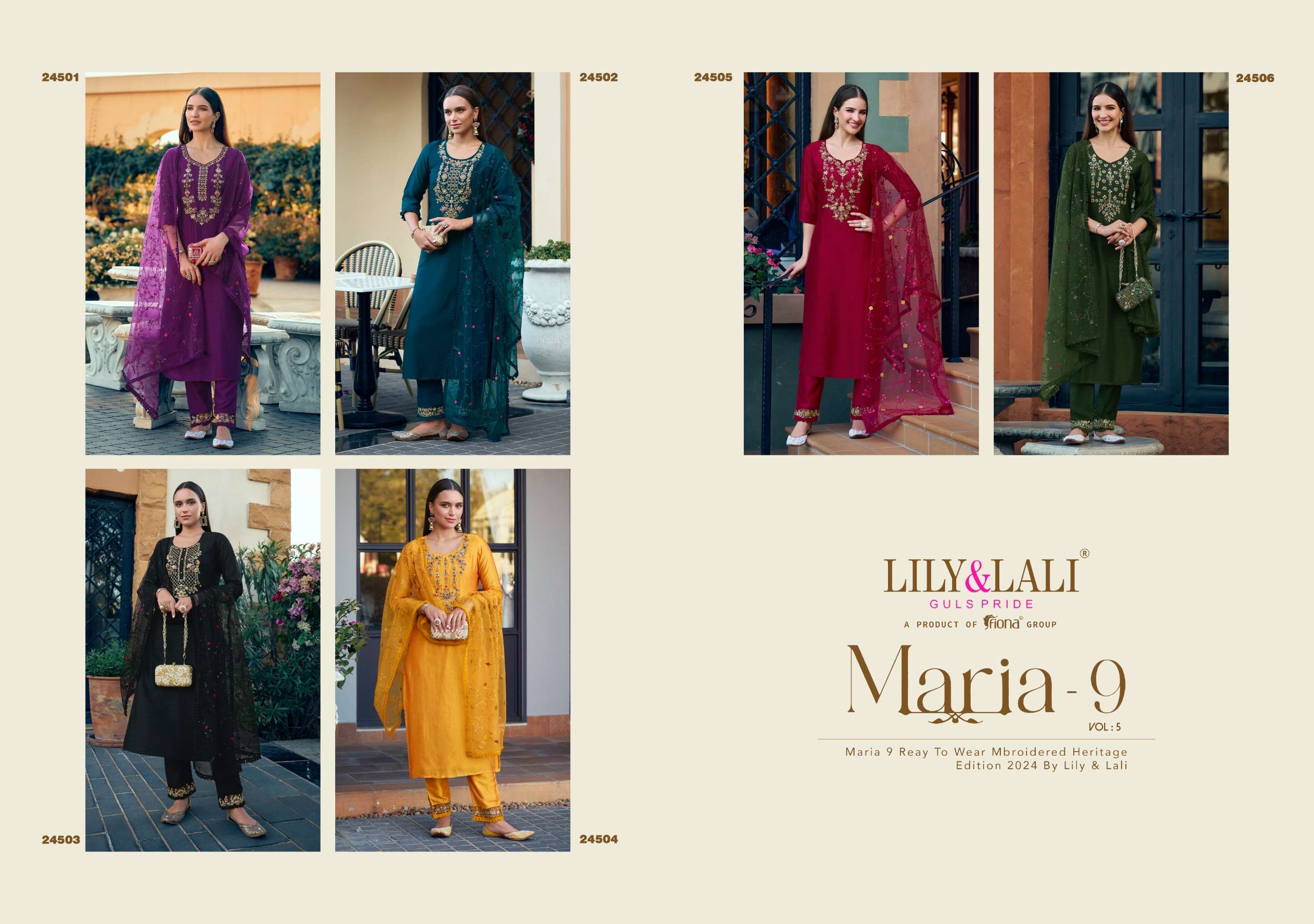 LILY & LALI PRESENTS MARIA-9 VOL-5 VICHITRA FANCY KURTIS CATALOG WHOLESALER AND EXPORTER IN SURAT