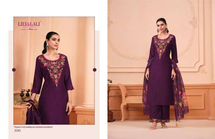lily & lali presents monalisa vol-6 readymade viscose designer 3pcs kurtis catalog wholesaler and exporter 