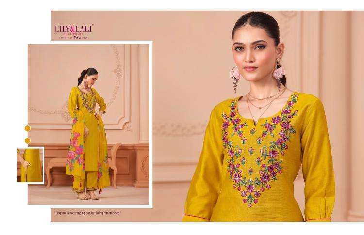 lily & lali presents monalisa vol-6 readymade viscose designer 3pcs kurtis catalog wholesaler and exporter 