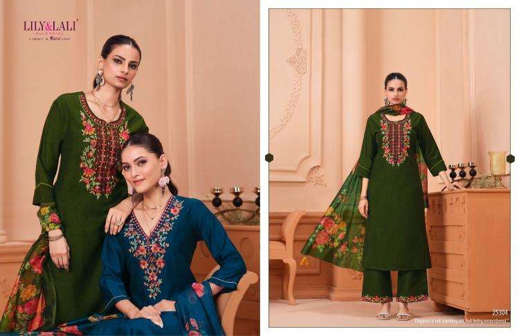 lily & lali presents monalisa vol-6 readymade viscose designer 3pcs kurtis catalog wholesaler and exporter 