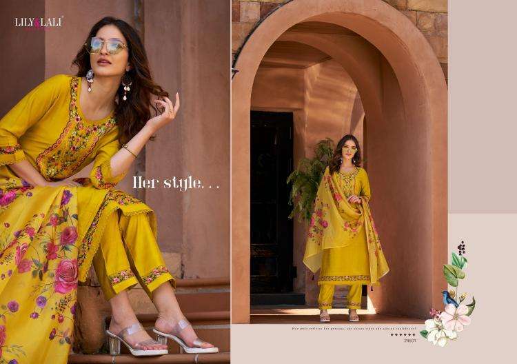 Lily & Lali Presents Srivalli Vol-2 Readymade Viscose Silk Modern Salwar Suit Catalog Wholesaler And Exporter In Surat
