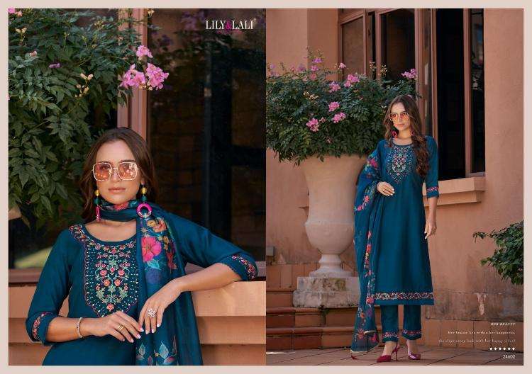 Lily & Lali Presents Srivalli Vol-2 Readymade Viscose Silk Modern Salwar Suit Catalog Wholesaler And Exporter In Surat
