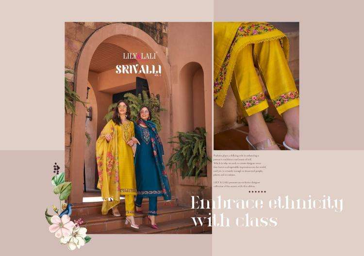 Lily & Lali Presents Srivalli Vol-2 Readymade Viscose Silk Modern Salwar Suit Catalog Wholesaler And Exporter In Surat