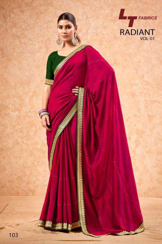 Lt Fashions Presents Radiant Vol-1 Dola Silk Casual Printed Saree With Fancy Blouse Catalog Wholesaler And Exporter 