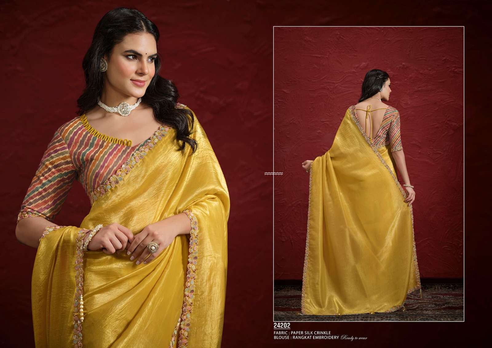 Mahotsav Presents Moh Manthan 24200 series Aaina Fancy Party Wear Saree Catalog Wholesaler And Exporter 