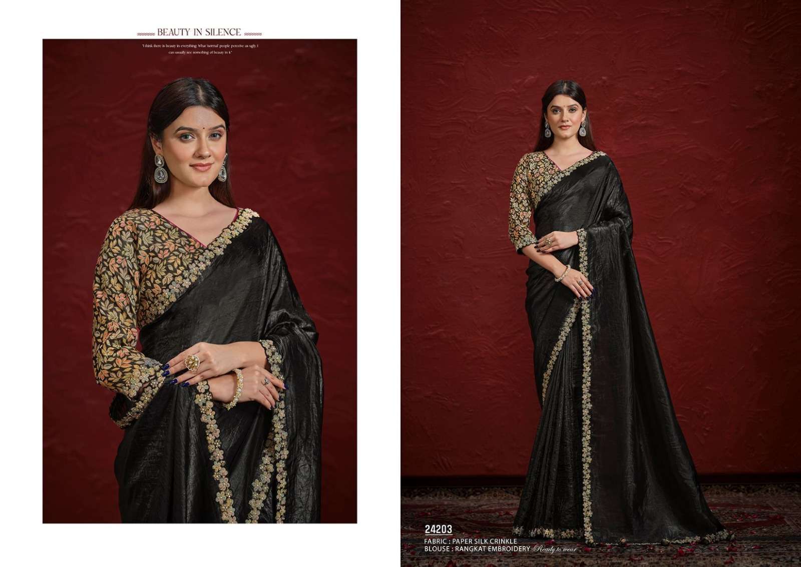 Mahotsav Presents Moh Manthan 24200 series Aaina Fancy Party Wear Saree Catalog Wholesaler And Exporter 