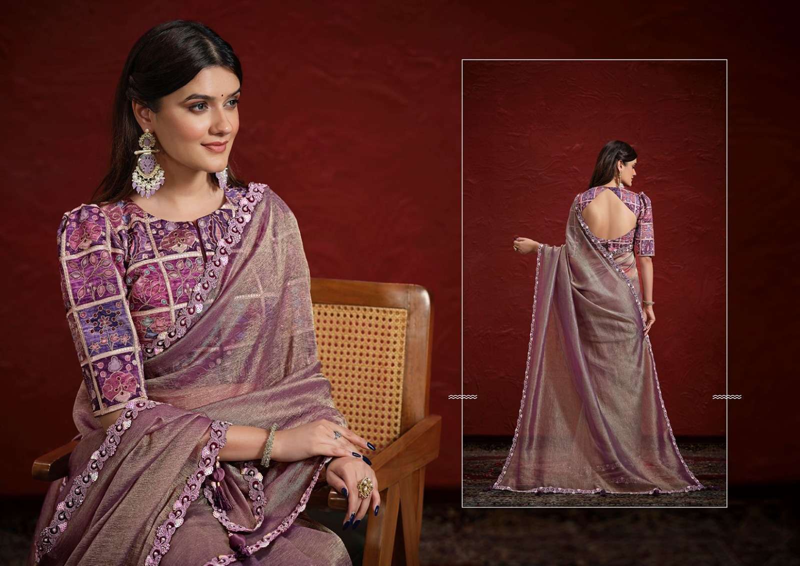 Mahotsav Presents Moh Manthan 24200 series Aaina Fancy Party Wear Saree Catalog Wholesaler And Exporter 