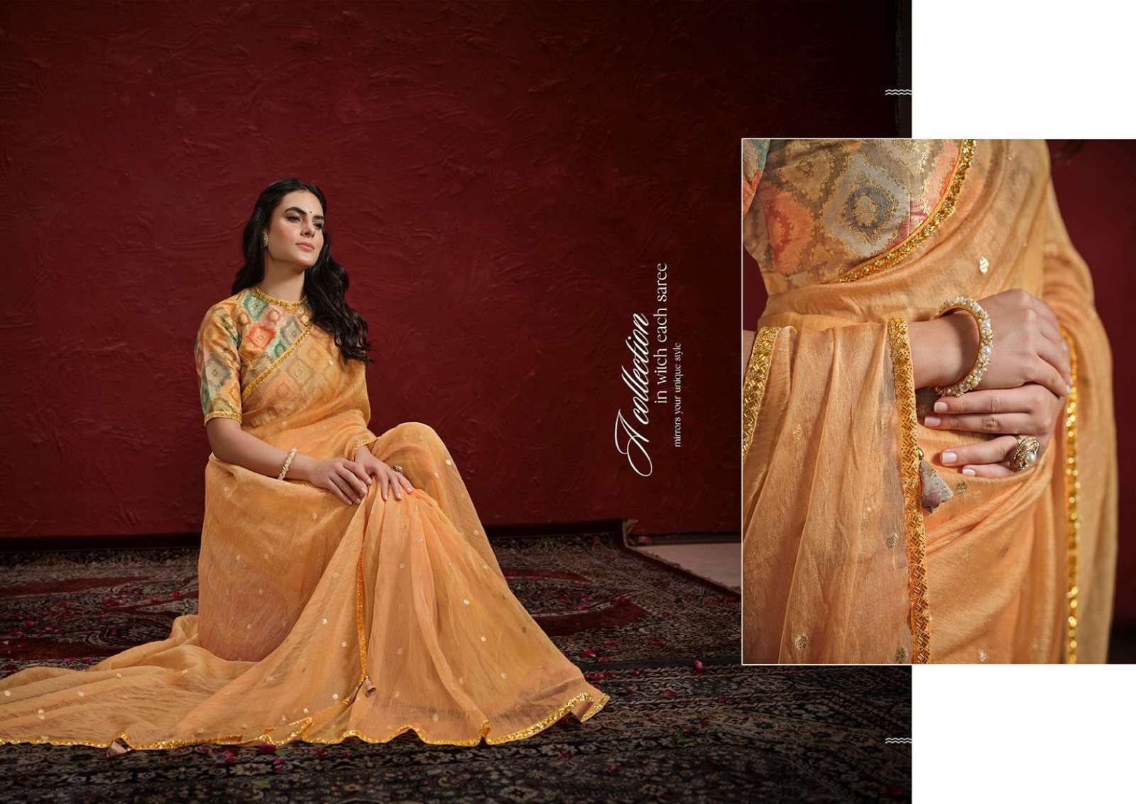 Mahotsav Presents Moh Manthan 24200 series Aaina Fancy Party Wear Saree Catalog Wholesaler And Exporter 