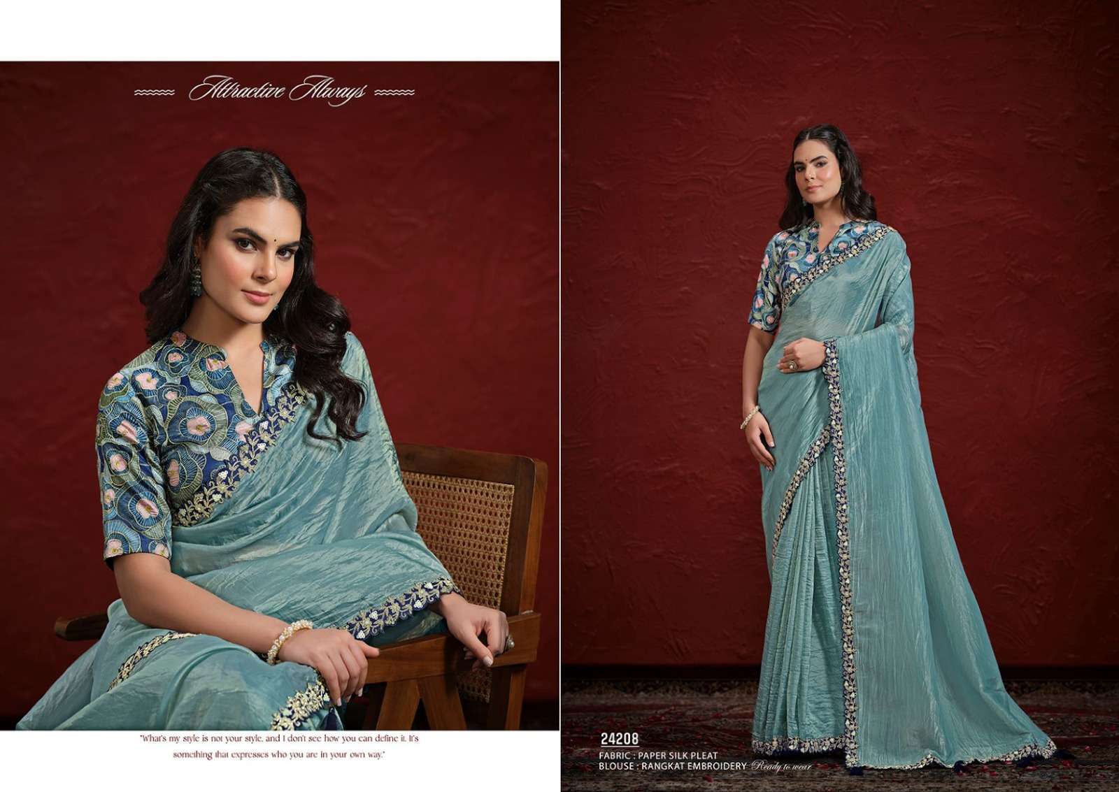 Mahotsav Presents Moh Manthan 24200 series Aaina Fancy Party Wear Saree Catalog Wholesaler And Exporter 
