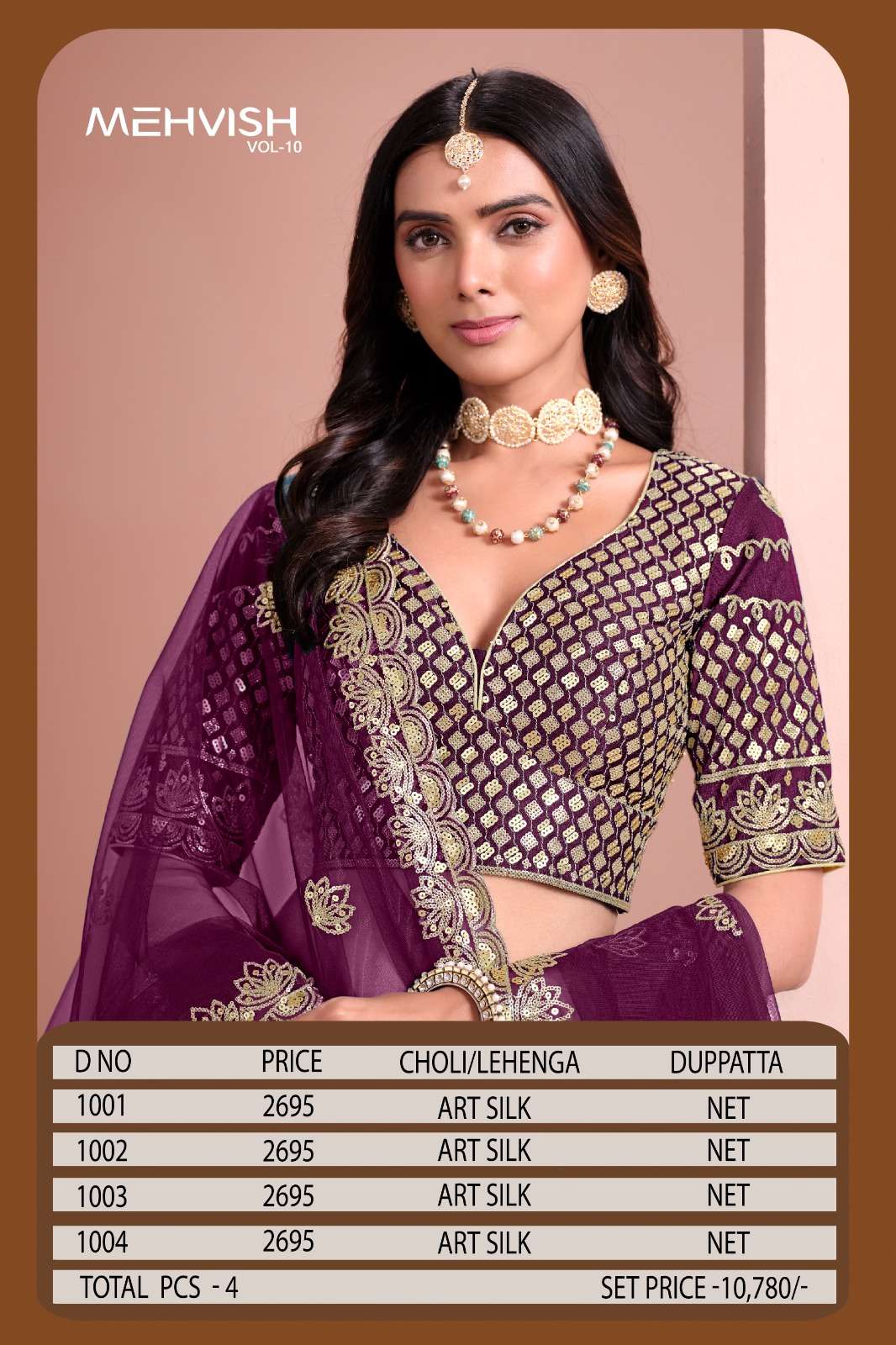 MEHVISH PRESENTS MEHVISH VOL-10 FANCY SILK DESIGNER LOOK LEHNGHA CHOLI CATALOG WHOLESALER AND EXPORTER IN SURAT