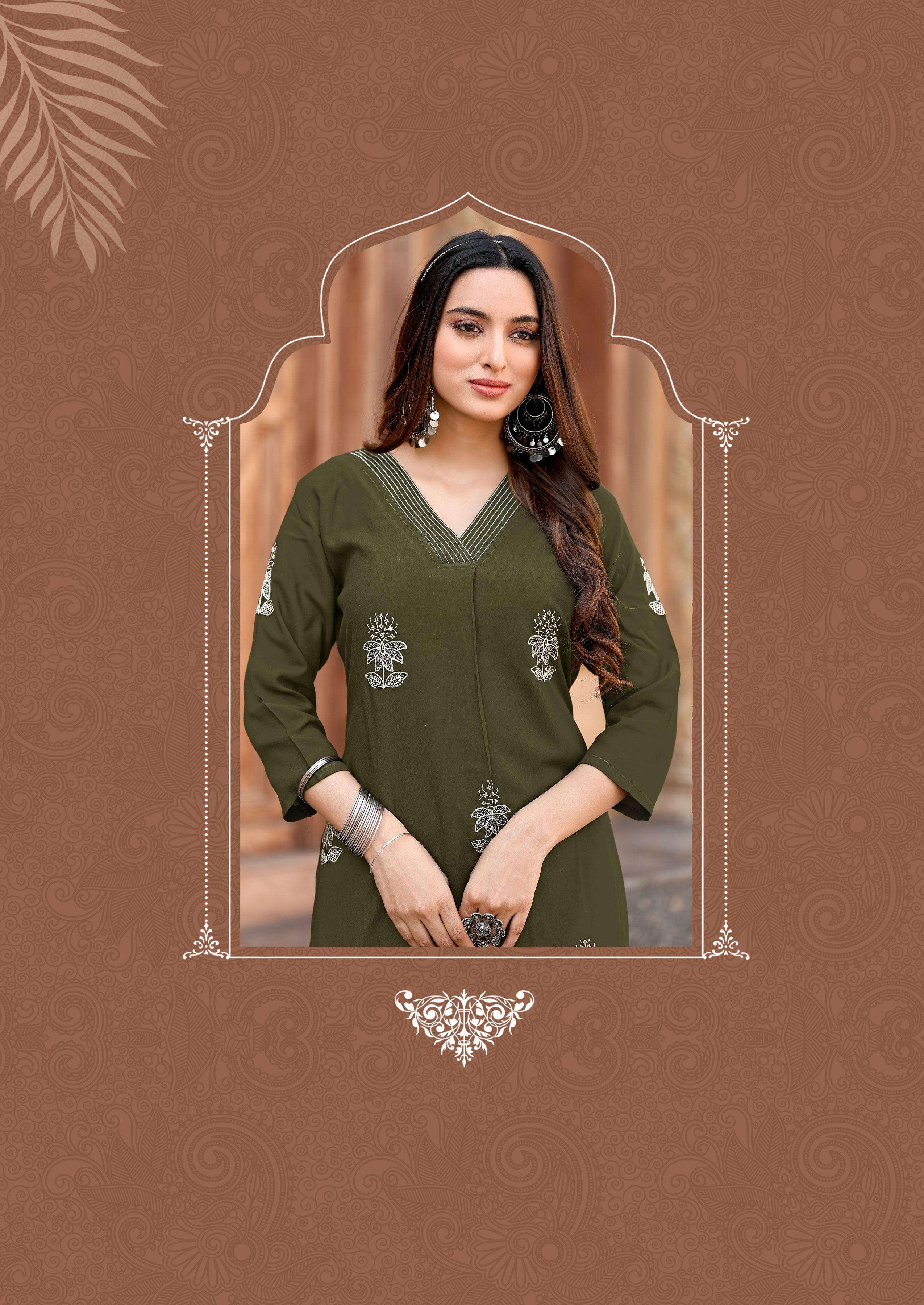 MITTOO PRESENTS ALBELLA FANCY RAYON KURTIS CATALOG WHOLESALER AND EXPORTER IN SURAT