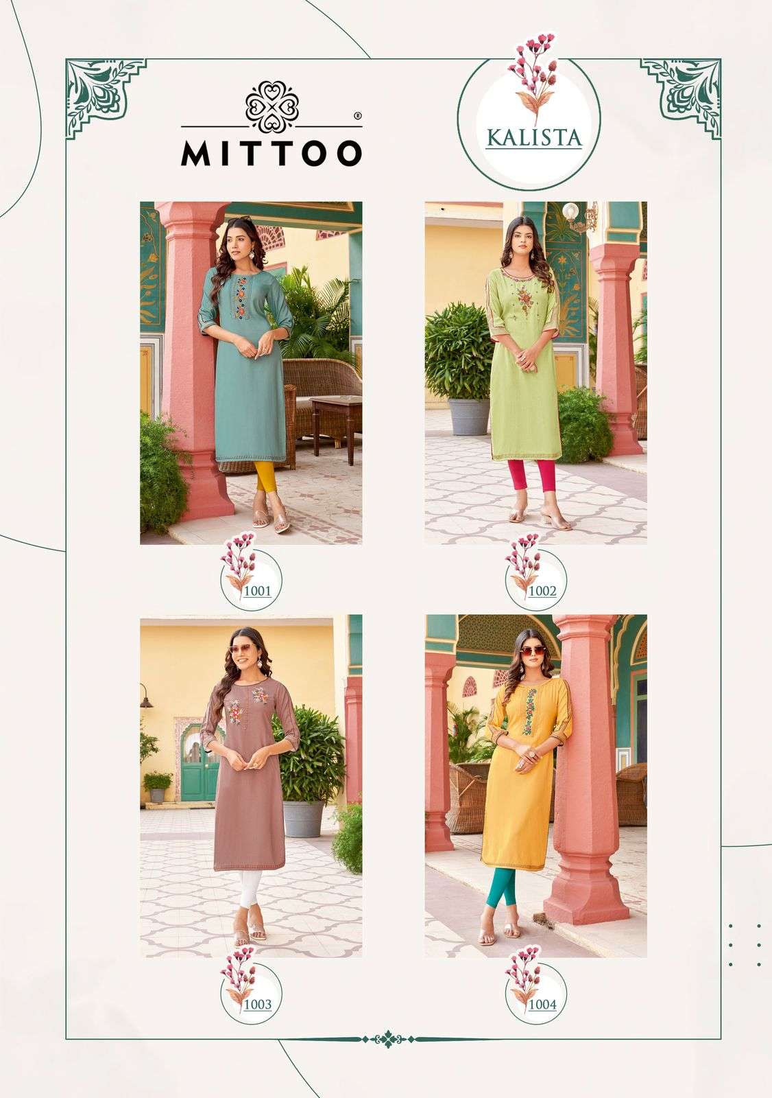 MITTOO PRESENTS KALISTA FANCY RAYON KURTIS CATALOG WHOLESALER AND EXPORTER IN SURAT
