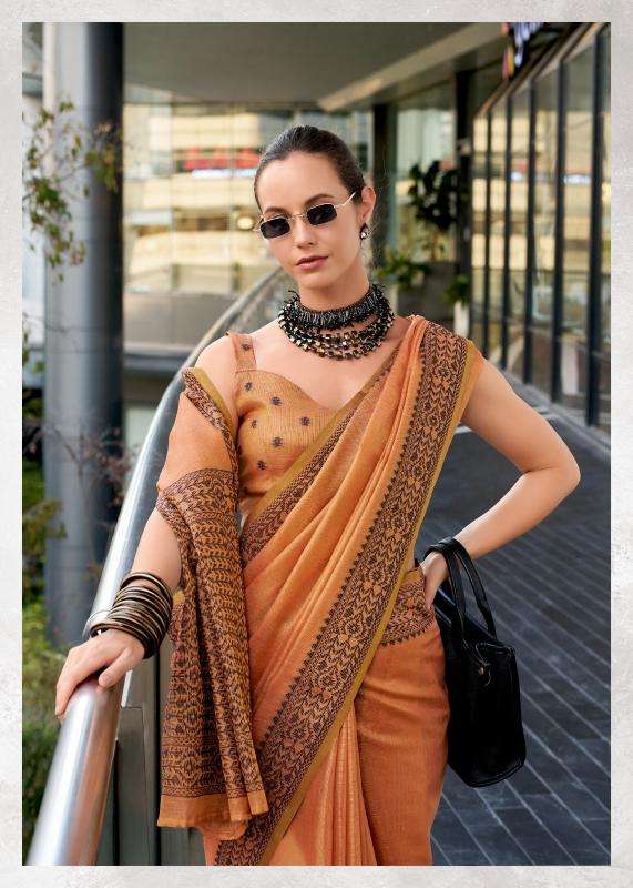 rajpath presents blackberry linen tissue silk elegant style saree catalog wholesaler and exporter 