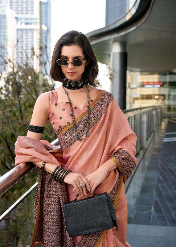 rajpath presents blackberry linen tissue silk elegant style saree catalog wholesaler and exporter 