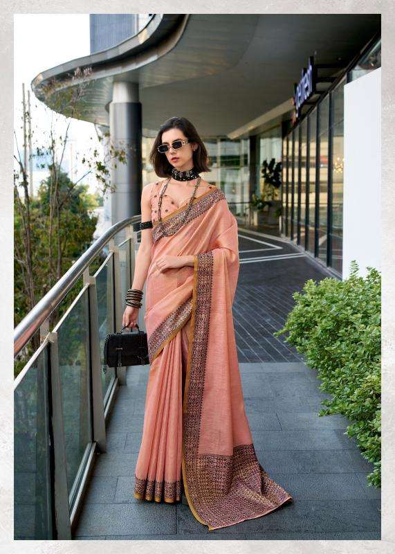 rajpath presents blackberry linen tissue silk elegant style saree catalog wholesaler and exporter 