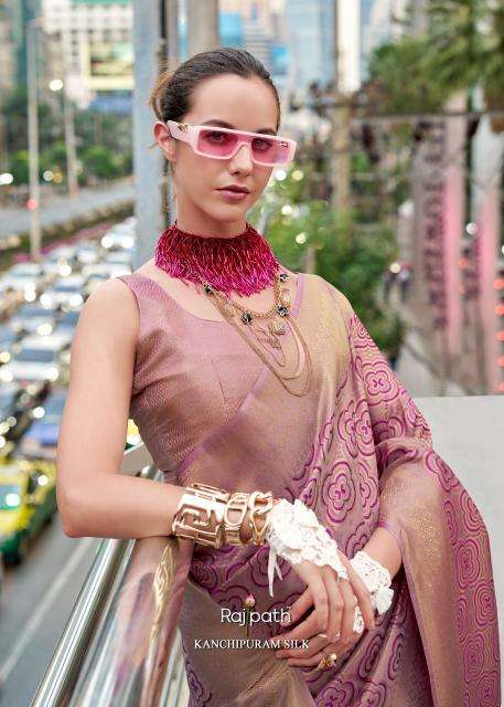 rajpath presents butterscotch kanchivaram handloom stylish look saree catalog wholesaler and exporter 