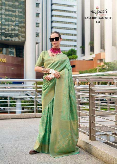 rajpath presents butterscotch kanchivaram handloom stylish look saree catalog wholesaler and exporter 