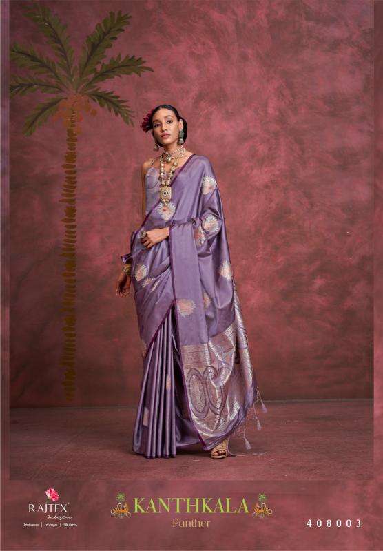  rajtex presents kanthkala panther satin handloom shop trendy sarees catalog wholesaler and exporter in surat