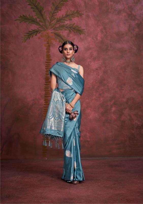 rajtex presents kanthkala panther satin handloom shop trendy sarees catalog wholesaler and exporter in surat