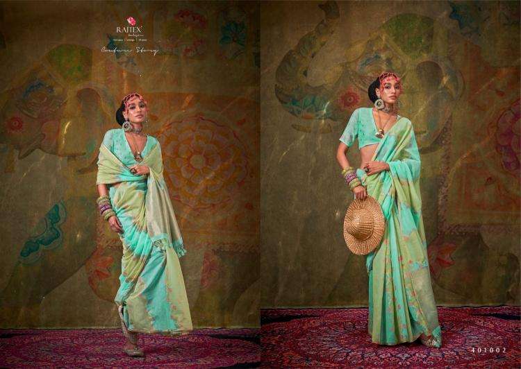 rajtex presents kiyomi rangkaat weaving pattern designer saree catalog wholesaler and exporter 