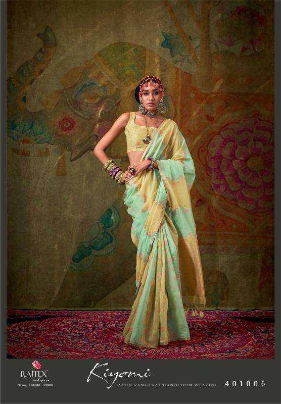 rajtex presents kiyomi rangkaat weaving pattern designer saree catalog wholesaler and exporter 