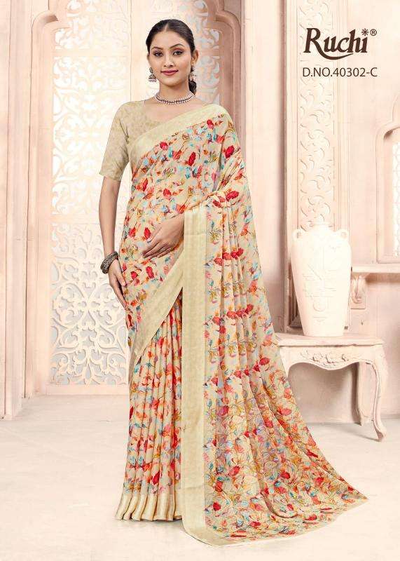 ruchi presents cherry vol-44 chiffon printed best saree catalog wholesaler and exporter 