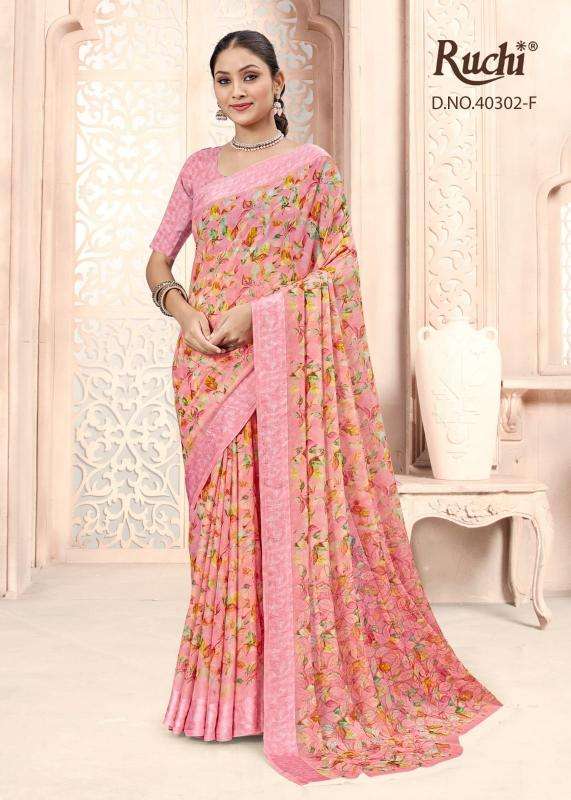 ruchi presents cherry vol-44 chiffon printed best saree catalog wholesaler and exporter 