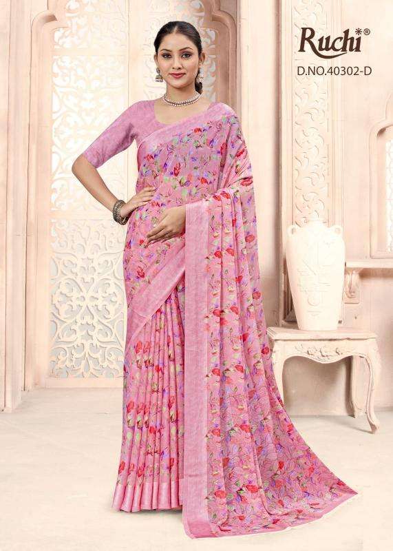 ruchi presents cherry vol-44 chiffon printed best saree catalog wholesaler and exporter 