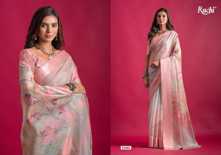 ruchi presents saanchi linen daily wear saree catalog wholesaler and exporter 