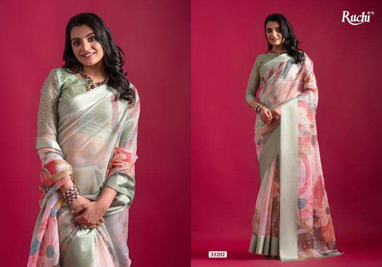 ruchi presents saanchi linen daily wear saree catalog wholesaler and exporter 