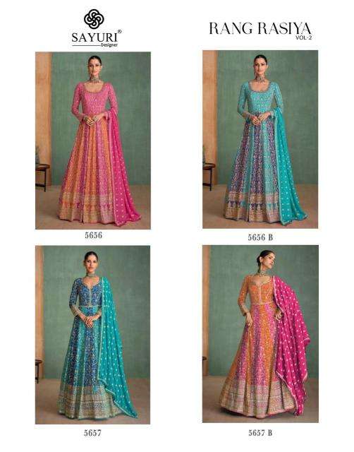 Sayuri Designer Presents Rang Rasiya Vol-2 Georgette Readymade Designer Gown Catalog Wholesaler And Exporter In Surat
