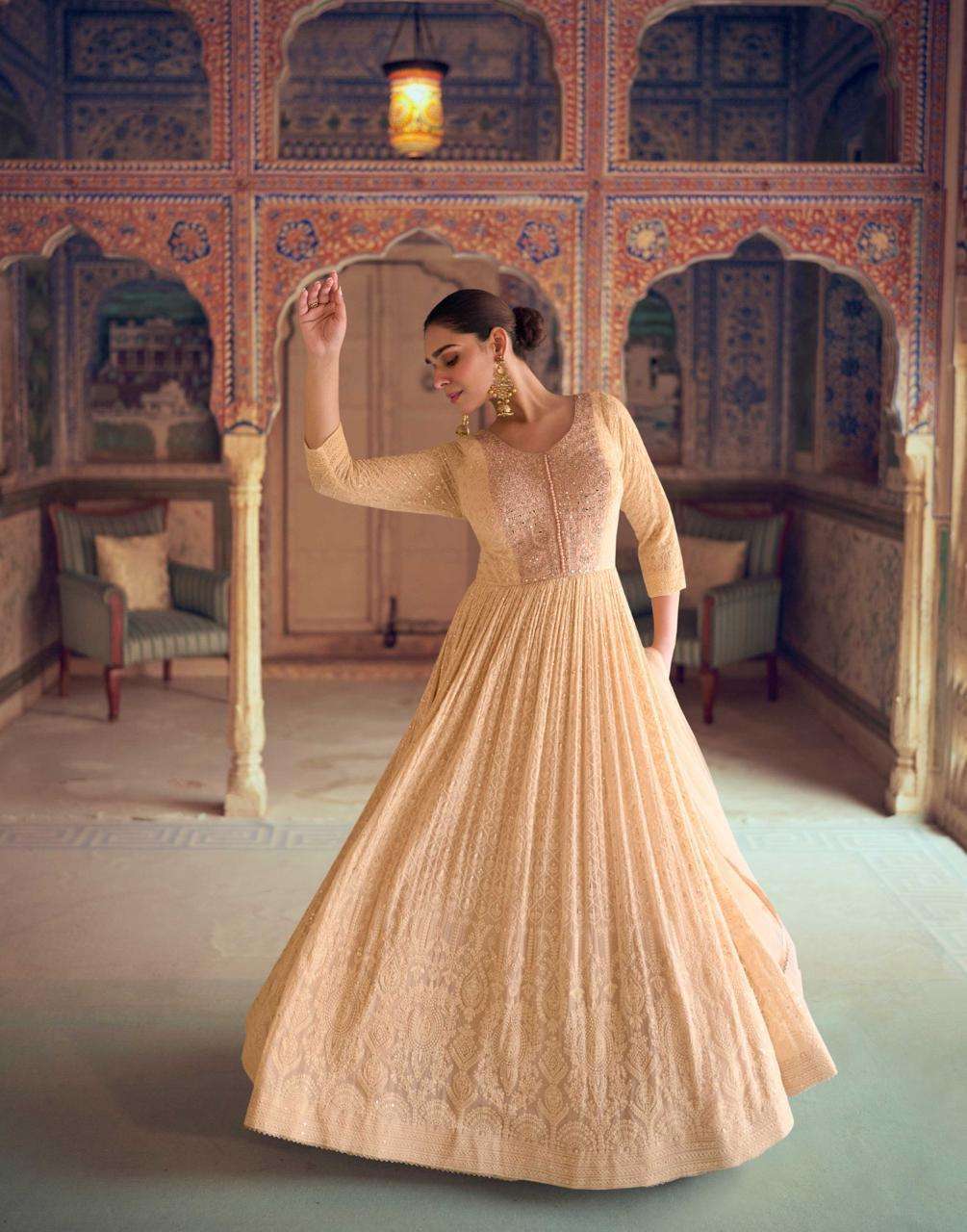 sayuri designer presents rubina readymade classic gown catalog wholesaler and exporter in surat