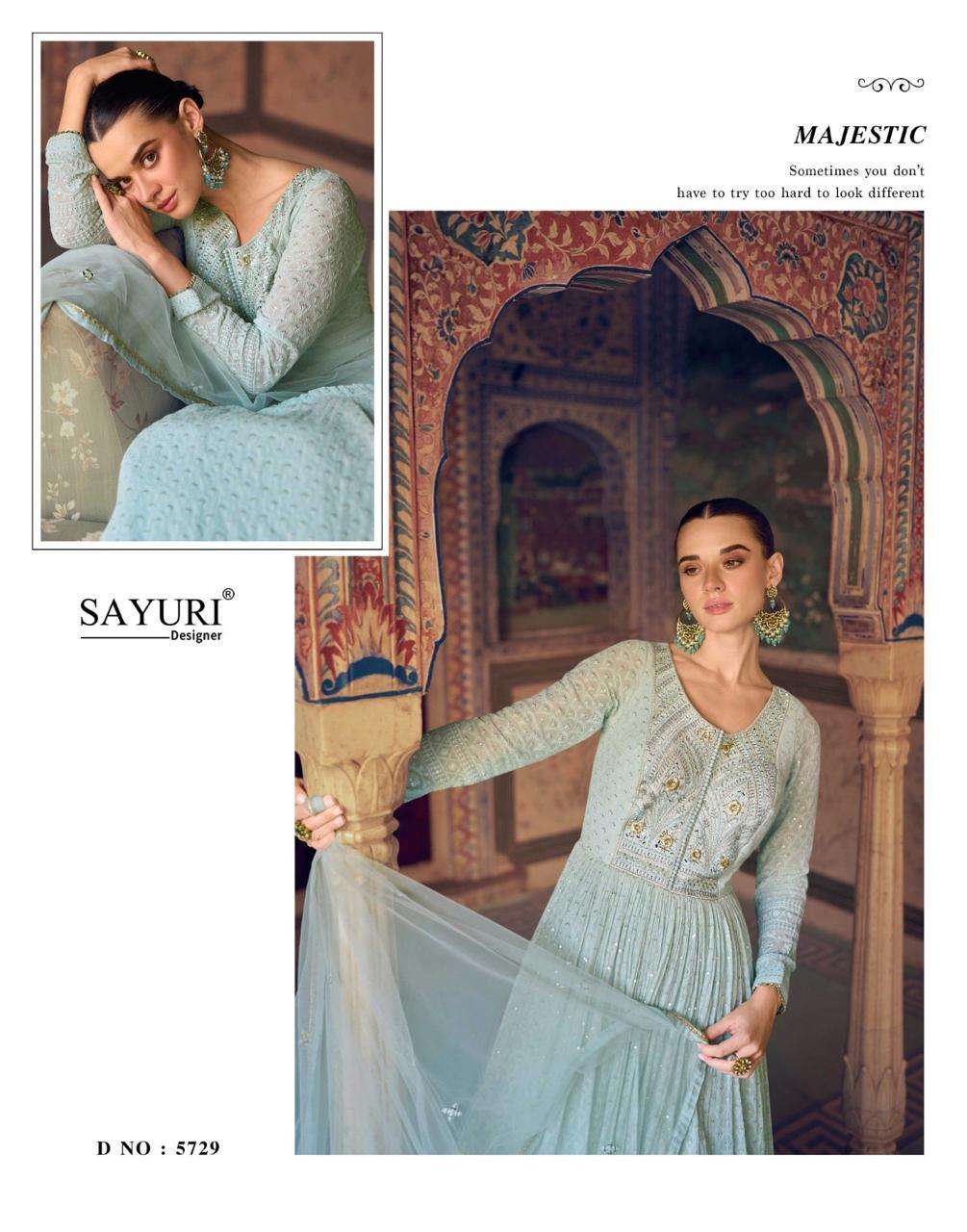 sayuri designer presents rubina readymade classic gown catalog wholesaler and exporter in surat